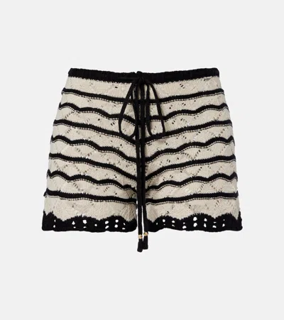 Bananhot Kim Crochet Cotton-blend Shorts In White