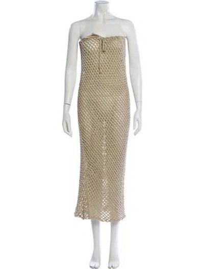 Pre-owned Bananhot Lace Pattern Crochet Trim Cover-up In Neutral