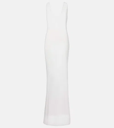 Bananhot Lamé Maxi Dress In White