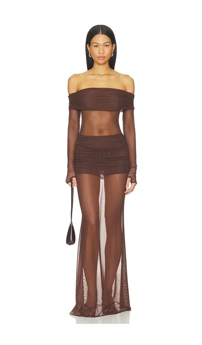 Bananhot Lena Maxi Dress In Brown