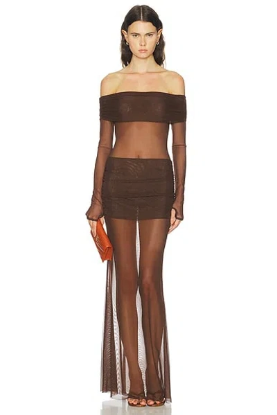 Bananhot Lena Maxi Dress In Brown