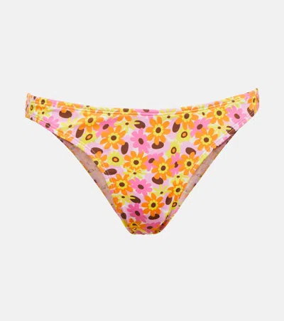 Bananhot Lenny Floral Bikini Bottoms In Retro Flowers