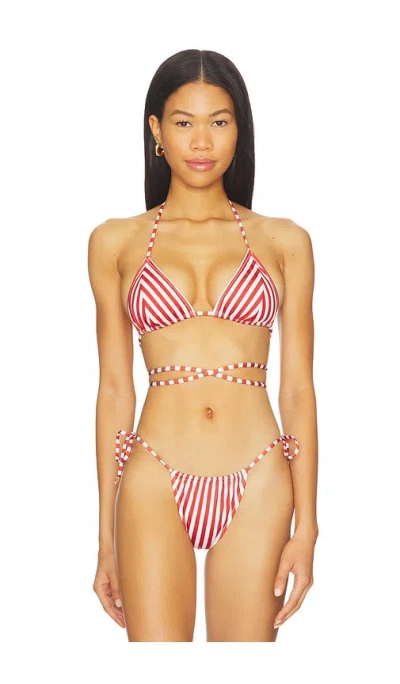 Bananhot Liri Triangle Bikini Top In Red