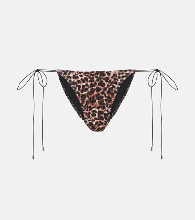Bananhot Liv Leopard-print Bikini Bottoms In Multicolor