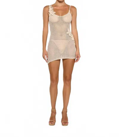 Bananhot Maris Mini Dress In Knitted Sand In Multi