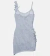 Bananhot Maris Glitter Open-knit Minidress In Gray
