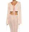 Bananhot Miana Cropped Shirt In Knitted Pink Stripes In Multi