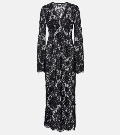 Bananhot Millie Cotton Lace Maxi Dress In Black