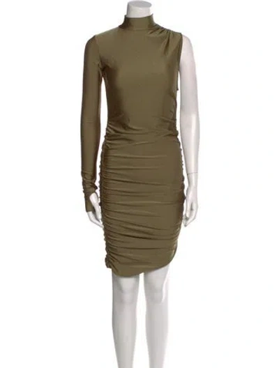Pre-owned Bananhot Mock Neck Mini Dress In Green