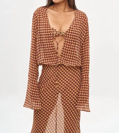 Bananhot Nema Maxi Dress In Ogee In Brown