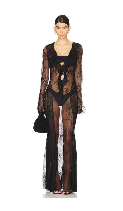 Bananhot Nori Maxi Dress In Black Lace