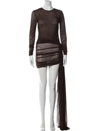 Pre-owned Bananhot Nylon Mini Dress W/ Tags In Brown