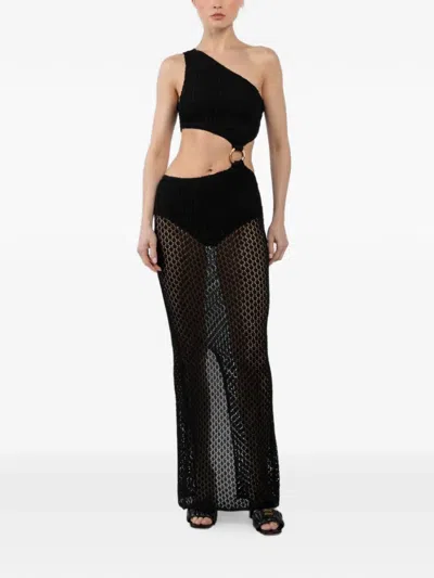 Bananhot One-shoulder Ring Detail Brie Dress In Black