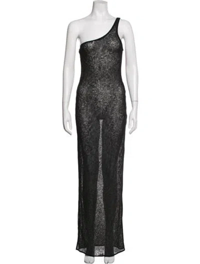 Pre-owned Bananhot One-shoulder Long Dress In Grey