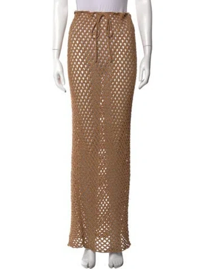 Pre-owned Bananhot Patterned Long Skirt In Neutral