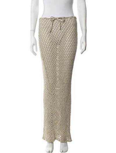 Pre-owned Bananhot Patterned Long Skirt In Neutrals