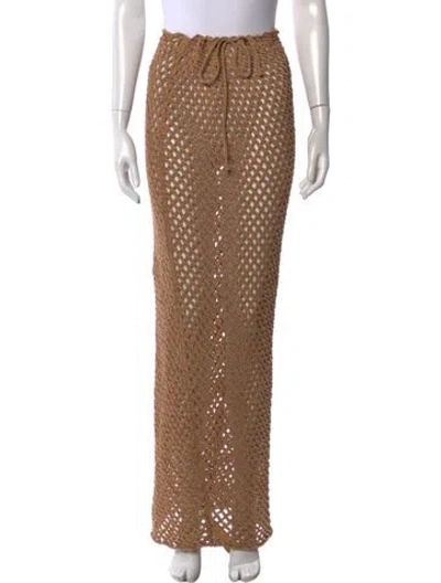 Pre-owned Bananhot Patterned Long Skirt W/ Tags In Neutrals
