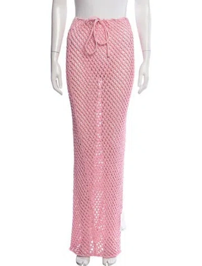 Pre-owned Bananhot Patterned Long Skirt W/ Tags In Pink