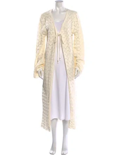 Pre-owned Bananhot Patterned Open Front Sweater In Neutrals
