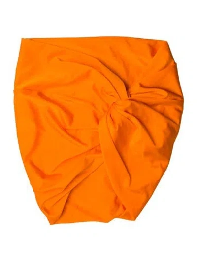Pre-owned Bananhot Pleated Accents Cover-up In Orange
