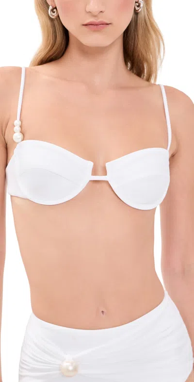 Bananhot Prima Pearl Bikini Top White In Multi