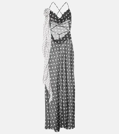 Bananhot Priya Polka-dot Maxi Dress In Black