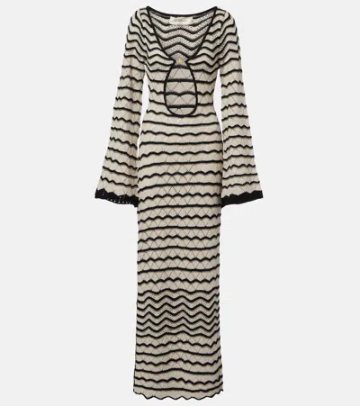 Bananhot Rey Crochet Cotton-blend Maxi Dress In White