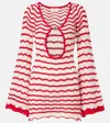 Bananhot Rey Knitted Cotton-blend Minidress In Red