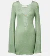 Bananhot Rey Sequined Knitted Minidress In Green