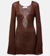 Bananhot Rey Sequined Minidress In Chocolate