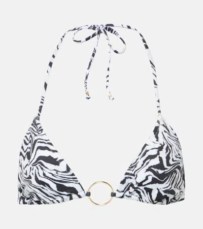 Bananhot Ring-detail Zebra-print Bikini Top