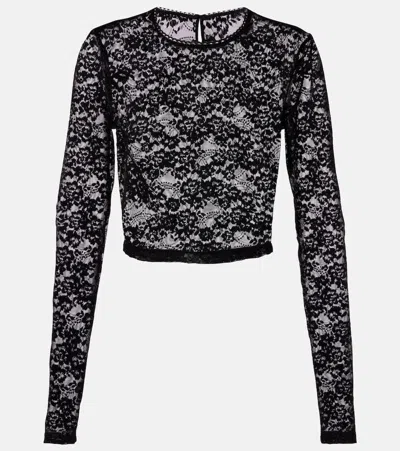 Bananhot Rona Cropped Lace Top In Black