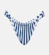 Bananhot Rose Striped Bikini Bottoms In Blue