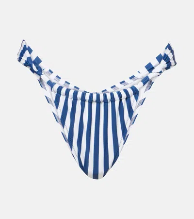 Bananhot Rose Striped Bikini Bottoms In Blue