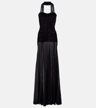 Bananhot Ross Ruched Jersey Maxi Dress In Black