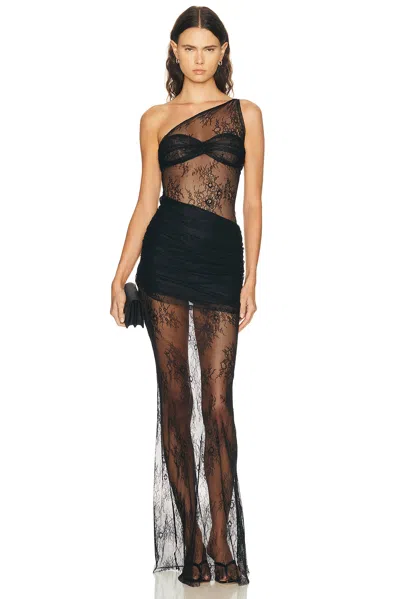 Bananhot Sabrina Lace Maxi Dress In Black