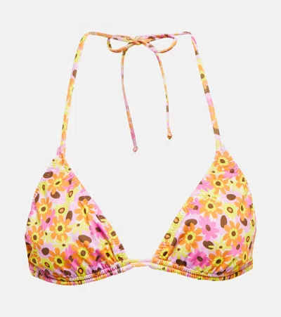 Bananhot Seychelle Floral Bikini Top In Retro Flowers
