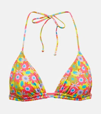 Bananhot Seychelle Floral Bikini Top In Sunflower