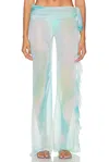 Bananhot Shawn Ruffled Sheer Flared Pants