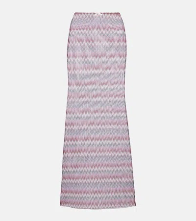 Bananhot Solay Chevron Midi Skirt In Multi