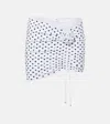 Bananhot Stefani Polka-dot Ruched Miniskirt In White