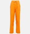Bananhot Straight Linen Pants In Orange