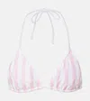 Bananhot Striped Bikini Top In White
