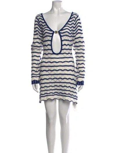Pre-owned Bananhot Striped Mini Dress In Multicolor