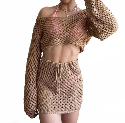 Bananhot Thea Mini Skirt In Classic Beige In Nude