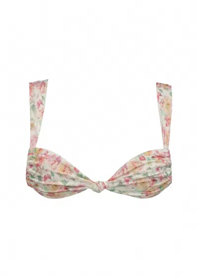 Bananhot Women's Shell Bikini Top In Vintage Flower In White