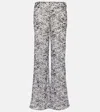 Bananhot Zebra-print Low-rise Wide-leg Pants In Multicoloured