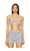 Bananhot Zorya Glitter Open-knit Shorts