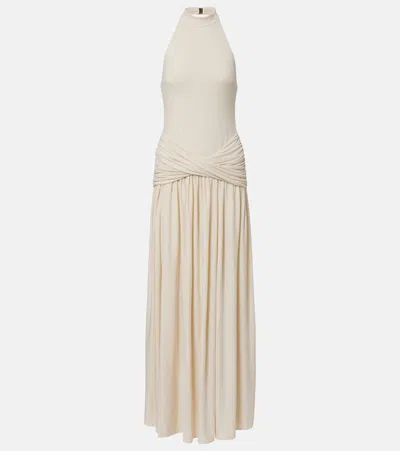 Bananhot Zoya Halterneck Maxi Dress In Sand