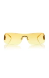 Banbe Exclusive The Romee Wrap-frame Metal Sunglasses In Yellow